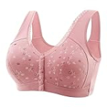 today deals prime clearance my orders placed recently by me today Daisy Bras for Older Women 2024 Comfy Front Closure Bras Full Support No Underwire Bras delivered today Pink-1 3XL