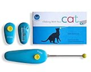 CAT SCHOOL Clicker Training Kit – 1 Cat Training Clicker, 1 Target Stick, 1 Step-by-Step Instruction Booklet – Clicker Tools for Cat Training, Fist Bump Training, Positive Behavior