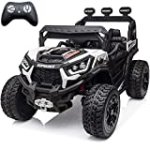 sopbost 4×4 Ride On Buggy 24V 5MPH Ride On Toys with Remote Control Battery Powered Kids Electric Car Off-Road Vehicles Side by Side UTV, Music Play, White