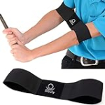 LANJAO Golf Swing Trainer Aid,Swing Correcting Arm Band, Swing Easy Black