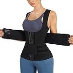 Nebility Women Sauna Sweat Vest Hot Neoprene Sauna Suit Weight Loss Workout Top Waist Trainer Shirt Body Shaper (XX-Large, Black)