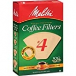 Melitta Super Premium No. 4 Coffee Paper Filter, Natural Brown, 100 Count