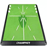 CHAMPKEY Premium Golf Impact Mat 1.0 Edition | Analysis Swing Path and Correct Hitting Posture Golf Practice Mat | Advanced Guide and Rubber Backing Golf Hitting Mat (M(13″ x 17″))