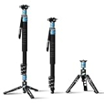 SIRUI Aluminum Monopod with Feet, 75.8″ Professional Monopod for Cameras, Compact Travel Monopod with Quick Release Plate, Max Load 33lbs, Compatible with Sony Canon Nikon DSLR Camera, AM-404FL+QC-38