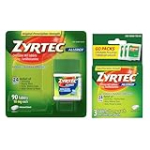 Zyrtec 24 Hour Allergy Relief Tablets, Indoor and Outdoor Allergy Medicine with 10 mg Cetirizine HCl per Antihistamine Tablet, Value Pack, 90 ct + 3 ct Travel Packs