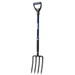 WIKER Pitchfork,Pitchforks for Gardening Digging Composting Spading,4Tines Garden Fork witn Fiberglass Handle,43 Inches