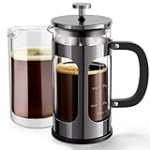 Veken French Press Plunger Coffee Maker Cafetière, Double Wall Heat Resistant Borosilicate Glass Coffee Press,Cold Brew Coffee Pot for Kitchen and Gifts, Dishwasher Safe, Dark Pewter (27 Ounce/800 ml)