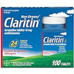 Claritin 24hr Non-Drowsy Allergy Relief, Loratadine Tablets – 100ct