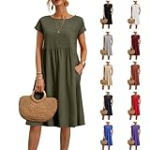 Prime Deal of The Day Today Only, Summer Linen Dresses for Women 2024， Past Orders, Linen Summer Dresses for Women Linen Dress Plus Size Women Red Linen Dress for Women Today Show Deals of The Day