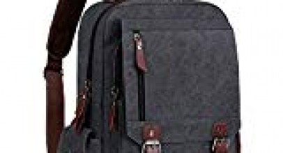 WOWBOX Sling Bag for Men Women Sling Backpack Laptop Shoulder Bag Retro Canvas Crossbody Messenger Bag Fit 13.3″ Laptop Tablet