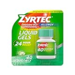 Zyrtec 24 Hour Allergy Relief Liquid Gels, Antihistamine Capsules with Cetirizine Hydrochloride Allergy Medicine for All-Day Relief from Runny Nose, Sneezing, Itchy Eyes & More, 40 ct