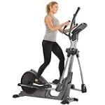 Sunny Health & Fitness Magnetic Elliptical Trainer Machine w/Device Holder, Programmable Monitor and Heart Rate Monitoring, 330 LB Max Weight – SF-E3912