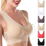 Generic Today Deals Prime Clearance Womens New Bras 2024, Breathable Cool Liftup Air Bra Plus Size Padded No Underwire Full Support Sports Bras My Last Orders Placed by me Khaki-A XXL