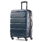 Samsonite Omni PC Hardside Expandable Luggage with Spinner Wheels, Checked-Medium 24-Inch, Teal