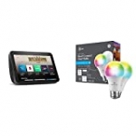 Echo Show 8 (2nd Gen) | Charcoal with 2-Pack GE CYNC Smart LED Color Bulb