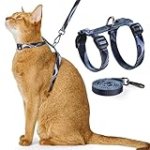 Cat Harness and Leash Set – Escape Proof Adjustable Cat Harness, Comfortable Soft Lightweight, Use Safe & Easy, Walking Travel Kitten Harness for Small Medium Large Cats (Brooklyn Grey)