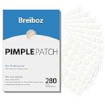 Breiboz Pimple Patches for Face, Hydrocolloid Acne Patches, Zit Patches for Day and Night Invisible with Tea Tree, Salicylic Acid & Cica Oil-280 Patches,5 Size,2 Thickness