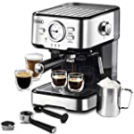Gevi Espresso Machine 15 Bar, Expresso Coffee Machine With Milk Foaming Steam Wand, Espresso and Cappuccino Maker, 1.5L Water Tank, For Home Barista, 1100W, Black