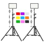 Hagibis Studio LED Video Light Kit – 9 Color Filters, Adjustable Tripod, for Photo Video Streaming