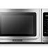 Farberware Compact Countertop Microwave Oven, 0.7 Cu. Ft. 700-Watt with LED Lighting, Child Lock, Easy Clean Grey Interior, Retro Black