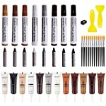 Wood Furniture Repair Kit – Set of 42 Furniture Repair Wood Fillers, Markers and Wax Sticks – Used for Cover Ups Scratches, Stains, Tables, Desks, Wooden Floors, Carpenters
