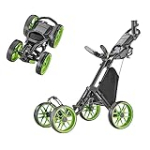 caddytek Caddycruiser One Version 8 – One-Click Folding 4 Wheel Golf Push Cart, Lime