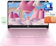 HP Stream Laptop, 14 inch HD Screen, Intel Celeron N4020 Processor, 16GB RAM, 64GB eMMC, Windows 11, 1-Year Office 365, HDMI, Wi-Fi, USB-C, Webcam, Pink, PCM