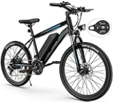 TotGuard Electric Mountain Bike with 350W Motor for Adults 26”, 19.8MPH Ebike with Lockable Suspension Fork, Electric Bicycle 36V/10.4Ah Battery, 21 Speed Gears