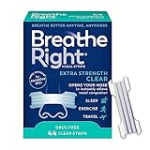 Breathe Right Nasal Strips, Extra Strength, Clear, For Sensitive Skin, Drug-Free Snoring Solution & Nasal Congestion Relief Caused by Colds & Allergies, 44 Count (Packaging May Vary)