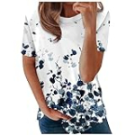 Xuboway my orders women blouses casual shirts summer tops for women 2023 trendy Ladies Floral Tshirts Hem Tunic Tops Vacation plus size clothes lightning deals of today