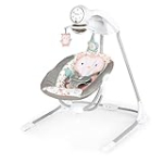 Ingenuity InLighten 5-Speed Baby Swing – Swivel Infant Seat, 5 Point Safety Harness, Nature Sounds, Lights – Nally Owl