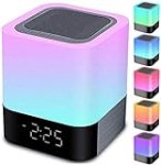 Gallstep Night Lights Bluetooth Speaker, Alarm Clock Bluetooth Speaker Touch Sensor Bedside Lamp Dimmable Multi-Color Changing Bedside Lamp, MP3 Player, Wireless Speaker with Lights