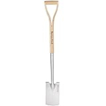 Berry&Bird Garden Digging Spade, 41″ Stainless Steel Square Border Spade, Heavy Duty European Shovel with D-Grip Handle, Traditional English Style Flat Shovel for Digging, Yard Work, Transplanting