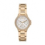 Michael Kors Women’s Camille Quartz Watch with Stainless Steel Strap, Gold, 9 (Model: MK6844)