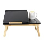 Mind Reader Lap Desk Laptop Stand, Bed Tray, Dorm Room, Folding Legs, Rayon From Bamboo, 21.25″L x 13.19″W x 8.25″H, Black