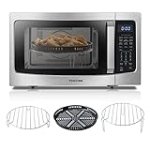 TOSHIBA 4-in-1 ML-EC42P(SS) Countertop Microwave Oven, Smart Sensor, Convection, Air Fryer Combo, Mute Function, Position Memory 13.6″ Turntable, 1.5 Cu Ft, 1000W, Silver