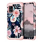 Hekodonk for Samsung Galaxy A51 5G Case,Three Layer Glitter Heavy Duty Hybrid Sturdy Shockproof Protective Phone Cover Cases for Samsung Galaxy A51 5G Navy Blue