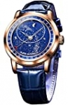 OLEVS Men’s Sky Moon Watch Automatic Mechanical Blue Leather Luxury Dress Waterproof Luminous Wrist Watches