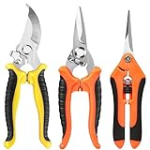 EWPJDK 3 Pack Garden Pruning Shears, Stainless Steel Garden Shears, Gardening Shears, Gardening Scissors, Garden Scissors, Garden Clippers, Pruning Snips, Pruning Shears for Gardening Garden Tools