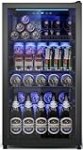 3.2 Cu.Ft Beverage Fridge, Mini Fridge With Glass Door, Beverage Cooler Refrigerator, Wine Drink Beer Fridge, Adjustable Shelves & Digital Temperature Display, 26 Bottle 128 Can