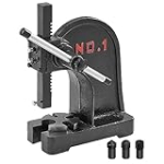 VEVOR Arbor Press, 1 Ton Manual Arbor Press, 5.9″ Maximum Height, Cast Iron Heavy-duty Manual Desktop Arbor Press, Precision Hand Press for Stamping, Bending, Stretching, Forming